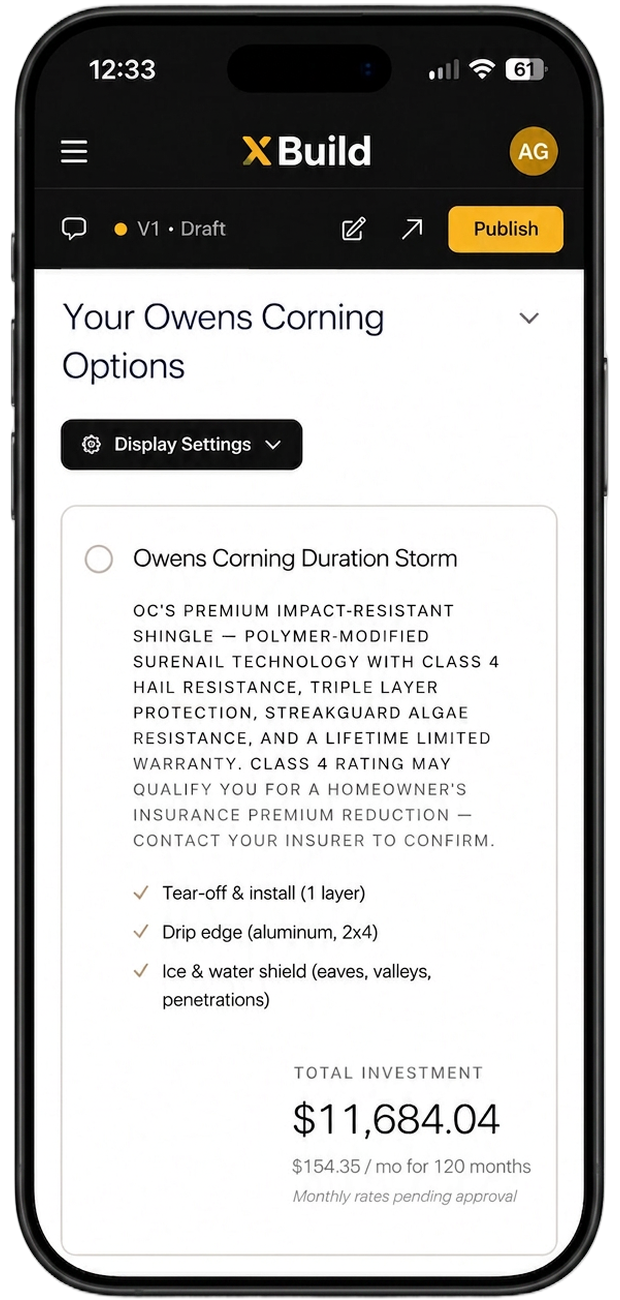 Send Good / Better / Best proposals in minutes.